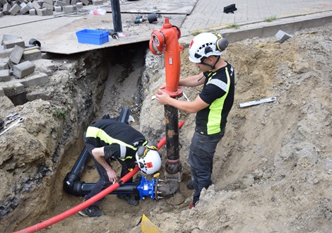 Travaux de soudage électrique sur le campus HoGent de Schoonmeersen