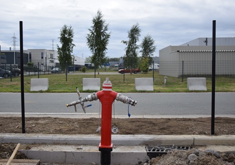 Installation d'une borne d'incendie aérienne à Evergem