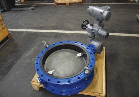 Vlinderklep van AVK Belgium met Auma motor 