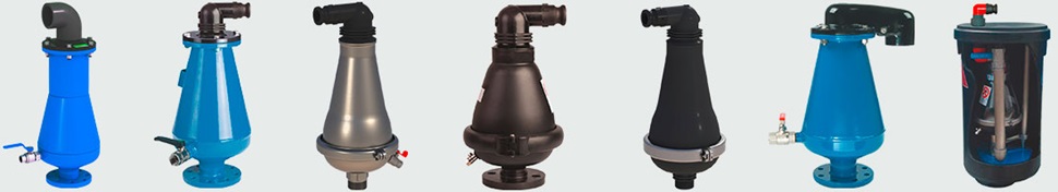 Assortiment ontluchters voor afvalwater