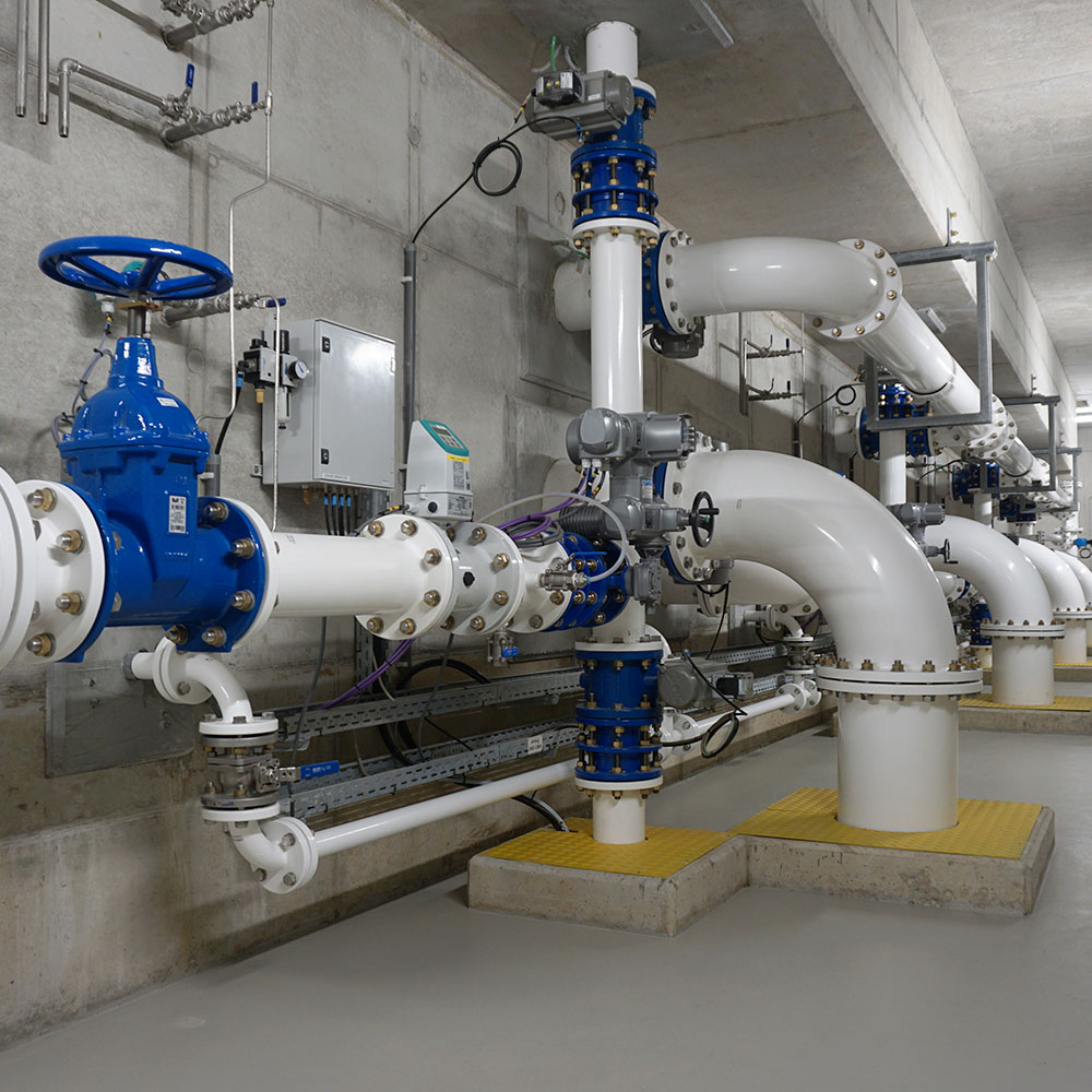Filtration sur carbon centre de production d'eau De Watergroep