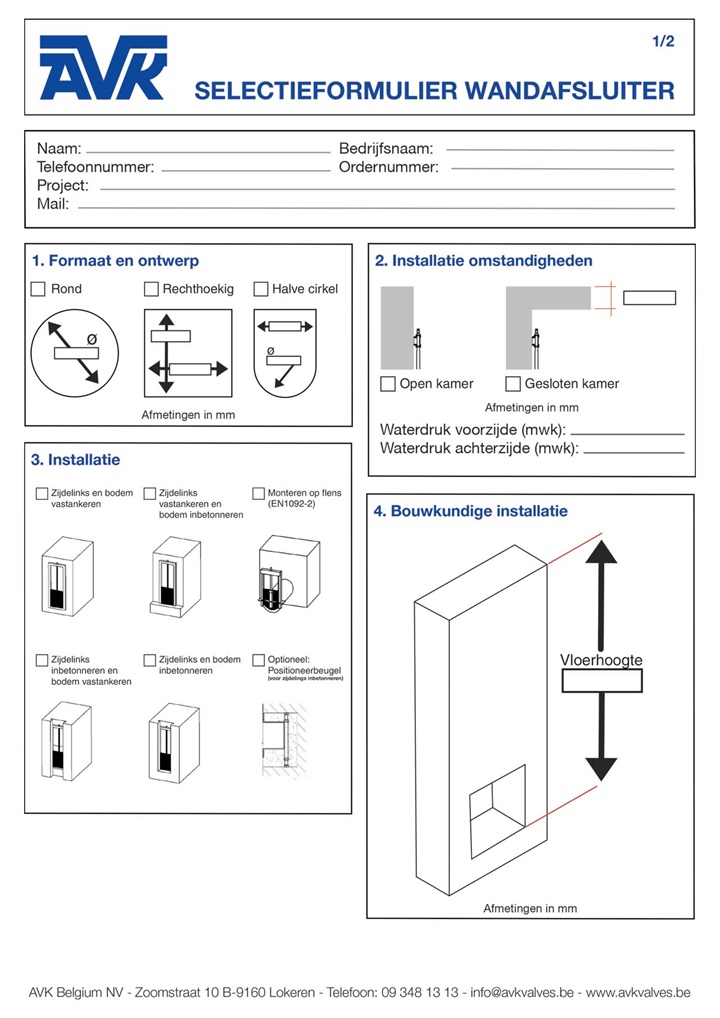 Selectieformulier AVK