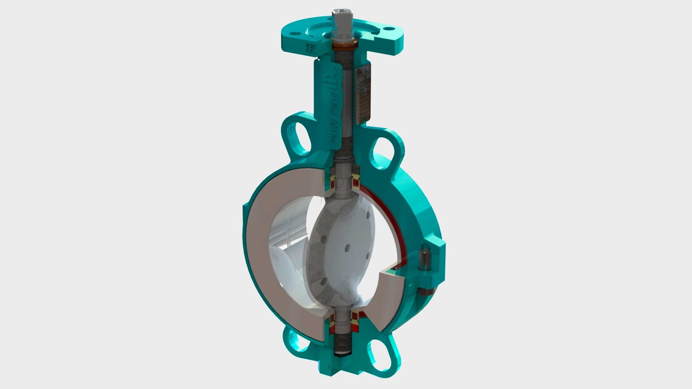 InterApp Bianca vanne papillon PTFE