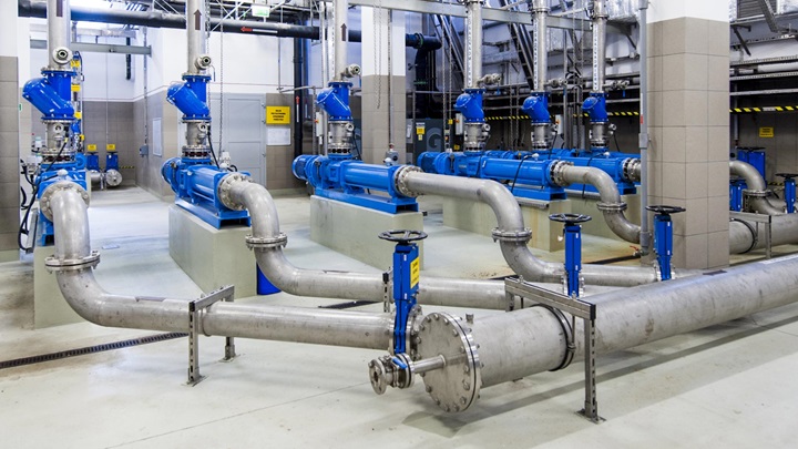 Geïnstalleerde mesafsluiters in pompstation